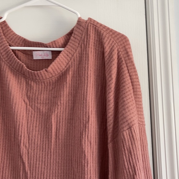 Mauve Ruffle Knit Sweater Dress - Picture 3 of 3